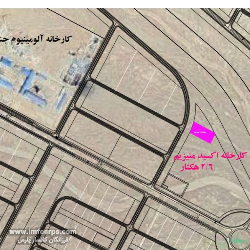 نقشه جانمائی کارخانه اکسید منیزیم در منطقه ویژه اقتصادی لامرد 2